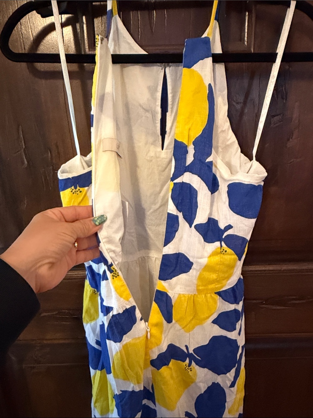 LOFT Blue, Yellow and White Floral Halter Midi Dress - Picture 4 of 5